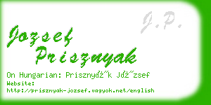 jozsef prisznyak business card